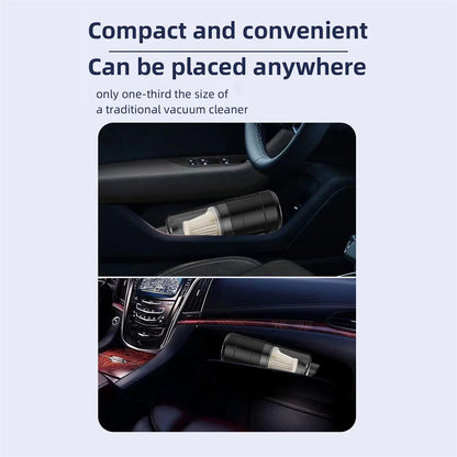 Cordless Handheld Vacuum Cleaner High Power Mini Portable Car Dust Collector with Hairdryer Function for Auto Interior Cleaning