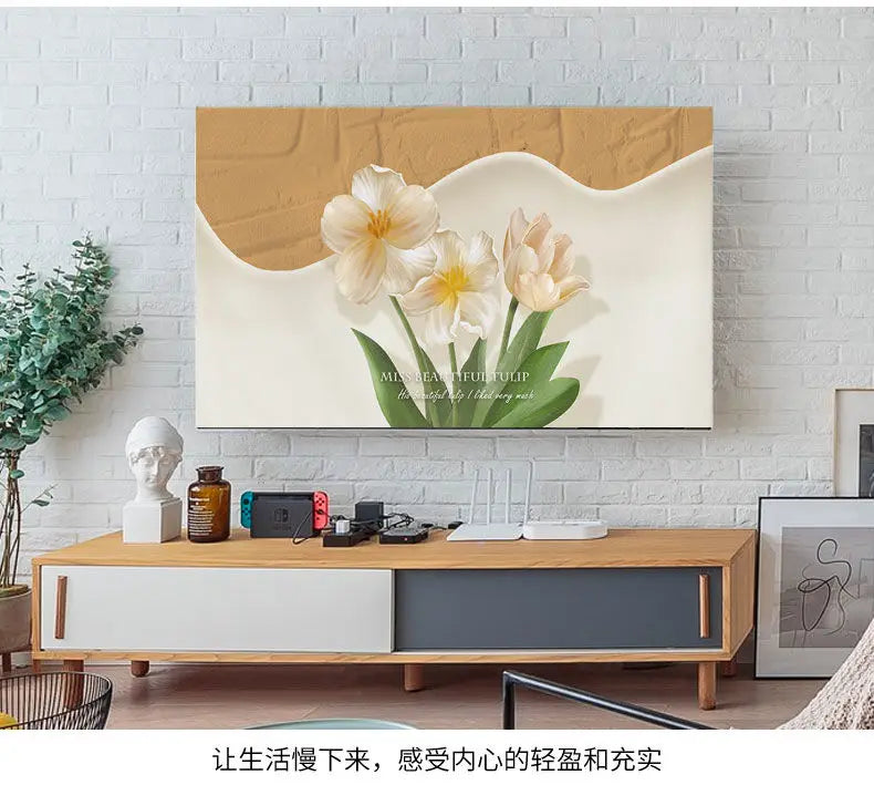 TV Cover Aesthetic three-dimensional sense Household Hanging LCD TV Dust 24-75 Inch Living Room Decoration for Televisions