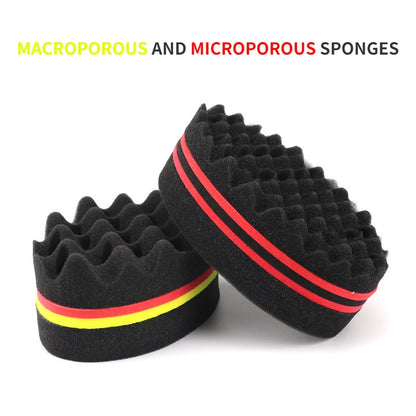 5pcs Oval Double-Side Magic Twist Hair Brush Sponge,Sponge Brush for Natural,afro Coil Wave Dread Sponge Brushes