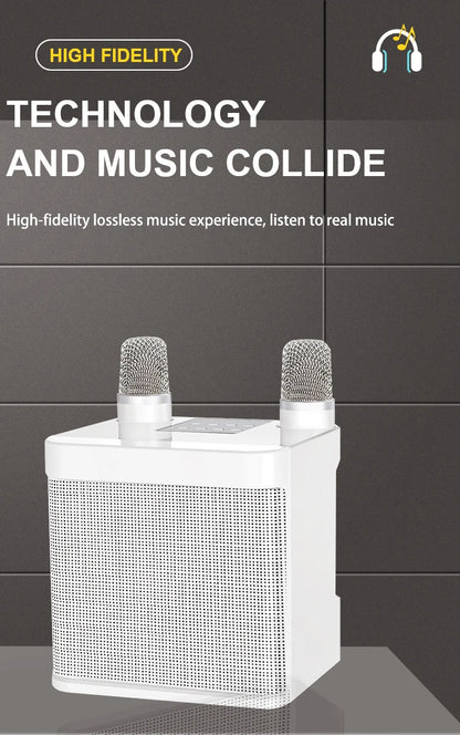 Karaoke Machine for Adults, Portable Bluetooth Karaoke Microphone Singing Speaker Karaoke Player with 2 Wireless Mic Home Party