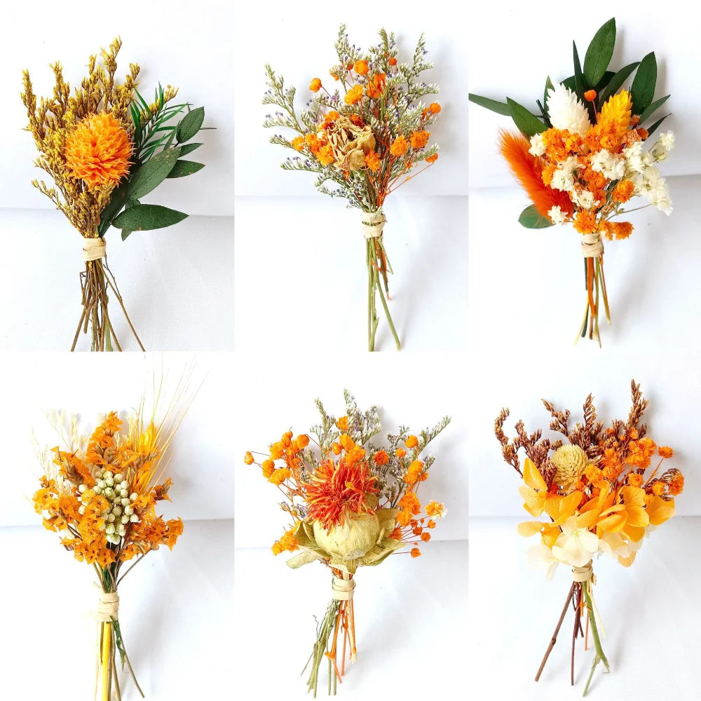 Mini Bouquet Diy Flower Decoration Dried Flower Bouquet Valentine's Day Mother's Day Home Decoration Gifts Weddings Event