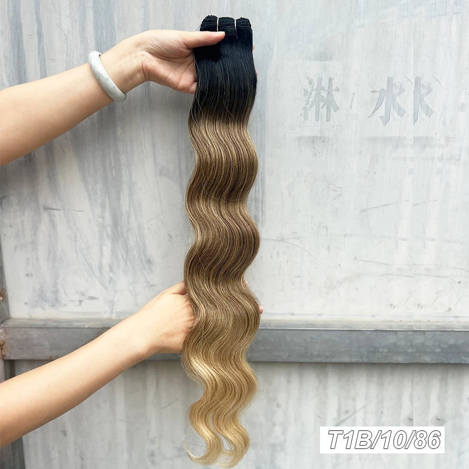 Magicae 30Inch 200g/Pc Chocolate Ombre Brown Orange Blond P27/613 Bio Body Wave Grey High Temperature Synthetic Hair Extension