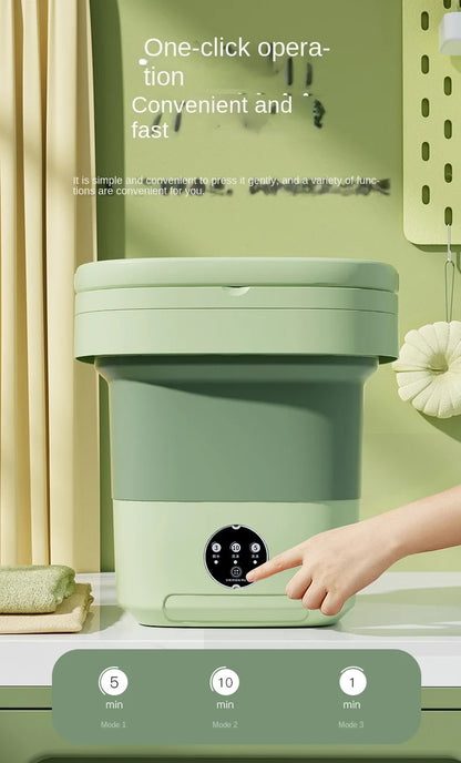 6L/11L Portable Folding Washing Machine Big Capacity With Spin Dryer Bucket for Clothes Travel Home Underwear Socks Mini Washer