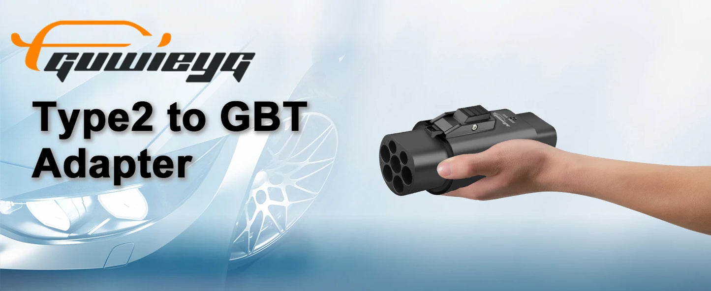GUWIEYG Type 2 to GBT EV Adapter 32A 1 Phase / 3 Phase Converter EVs Type2 Charging to GB/T EVSE Charger Electric Vehicle Cars