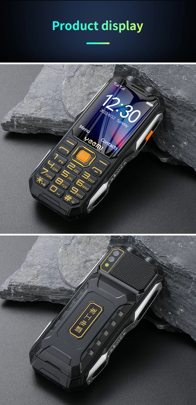 Q8 GSM 2G Rugged Mobile Phone Big Battery Double Flashlight 2.4inch HD Screen Dual Sim Large Button Cheap Cellphone For Elderly
