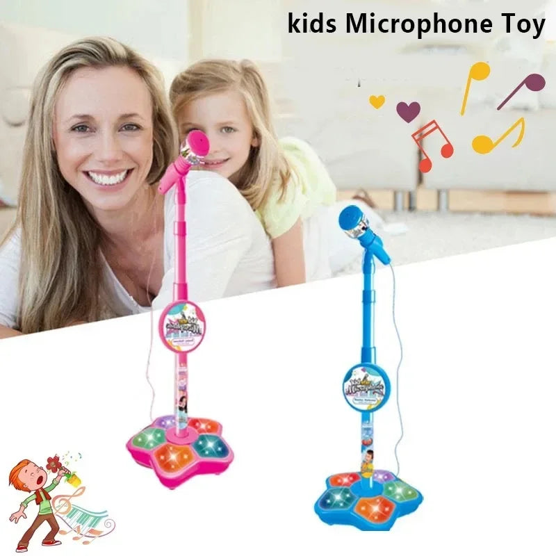 Kids Toys Karaoke Microphone with Stand Singing Song musical instruments Toys with Light Educational development games Children