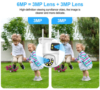 Smar WiFi Security Camera System 6MP Dual Lens Wireless IP Camera Kit With Two-Way Audio 8CH NVR