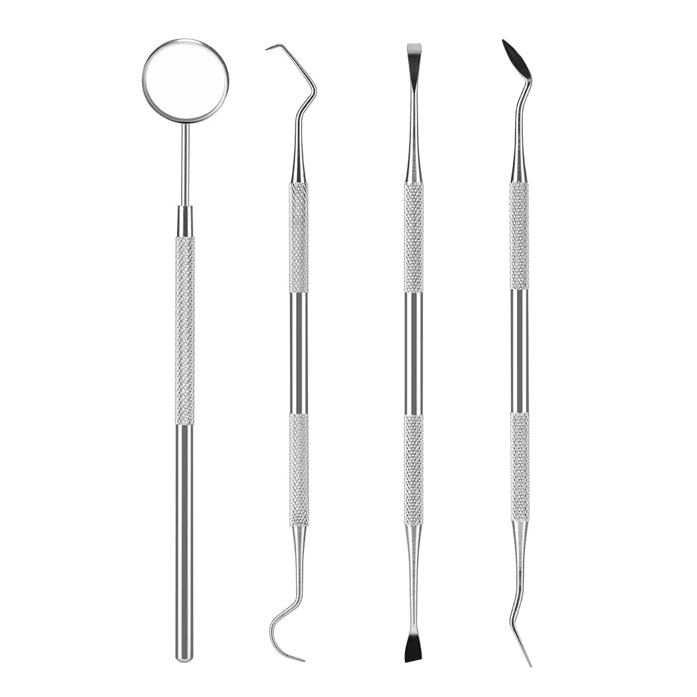 4pcs/Set Tartar Scraper Scaler Plaque Remover Teeth Cleaning Tool Dentist Dental Hygiene Kit Dental Calculus Remover Oral Care