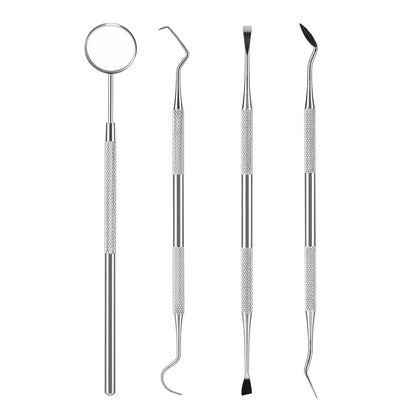 4pcs/Set Tartar Scraper Scaler Plaque Remover Teeth Cleaning Tool Dentist Dental Hygiene Kit Dental Calculus Remover Oral Care