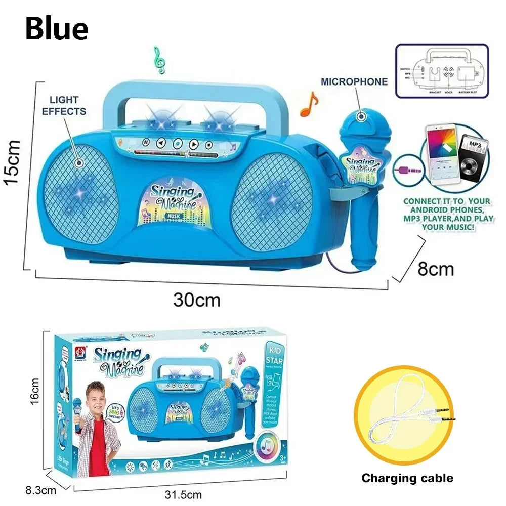 Kids Speaker Microphone Karaoke Music Instrument Children Singing Toys Baby Games Educational Toys for Girls Boys Kids Gifts