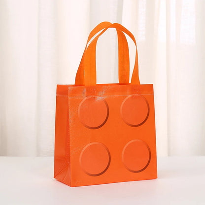 New 6/12pcs Building Block Tote Bags Non-Woven Fabric Party Favor Bags For Birthday Graduation Easter Father's Day Mother's Day