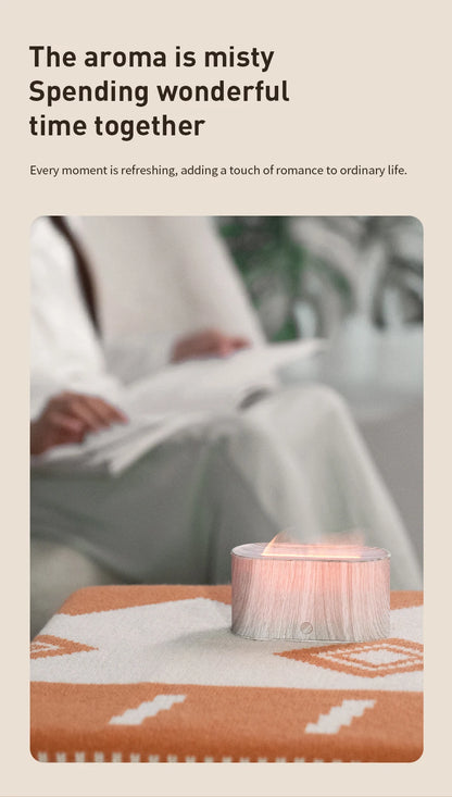 160ml Flame Diffuser Humidifier 7 Colors Light Changing Essential Oil Diffusers Aromatherapy Diffusers for Home Office Bedroom