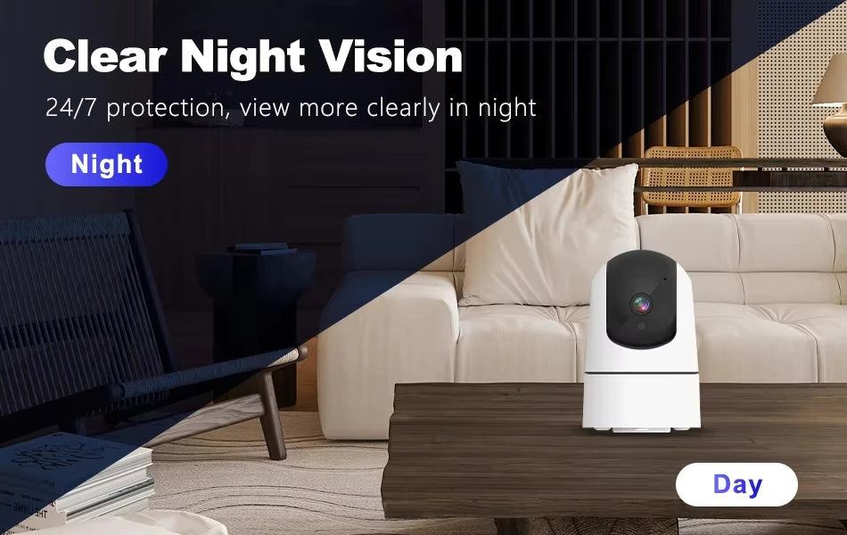 Tuya 5G WiFi IP Camera Indoor 6MP Wireless Security Surveillance Camera Auto Tracking Baby Monitor IR Night Vision 6x Zoom Cam