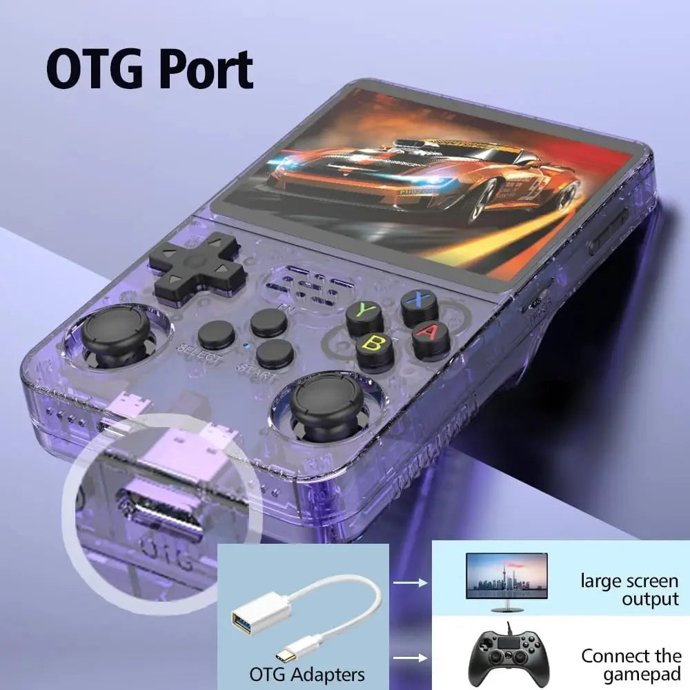 New Retro R36S Handheld Video Game Console 3.5 Inch IPS Screen 64GB Preloaded Games Portable Pocket Player with Linux System
