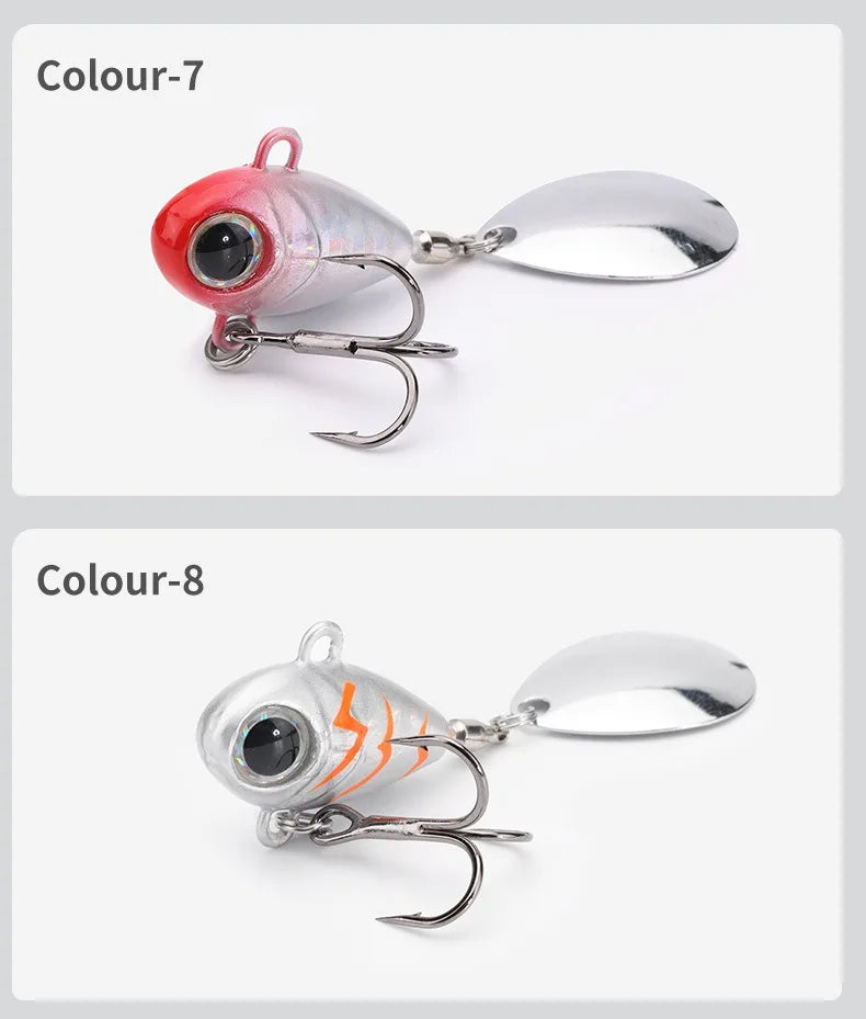 Wobble Rotating Metal VIB Vibration Bait Spinner Spoon Jig Fishing Lures 15g 20g Artificial Hard Baits Sequins Pesca Lure