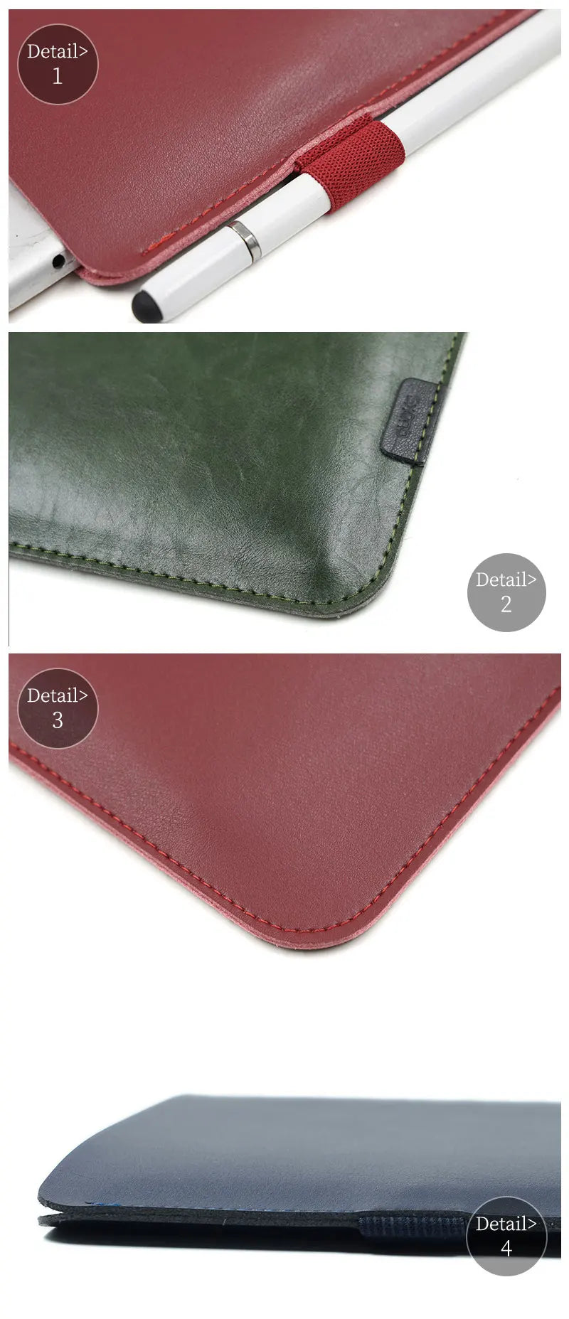 Ultra-Thin PU Leather Tablet Sleeve 8.3/10.9/11/12.9/13 inch Bag with Direct Side Access Pen Slot For iPad mini 7.9 Air Pro 13"