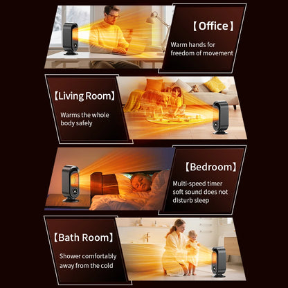 1000W Portable Heater Mini Electric Heater Room Space Heater Warm Heating Hot Fans Desktop Tilting Power-off Office Mute Heater