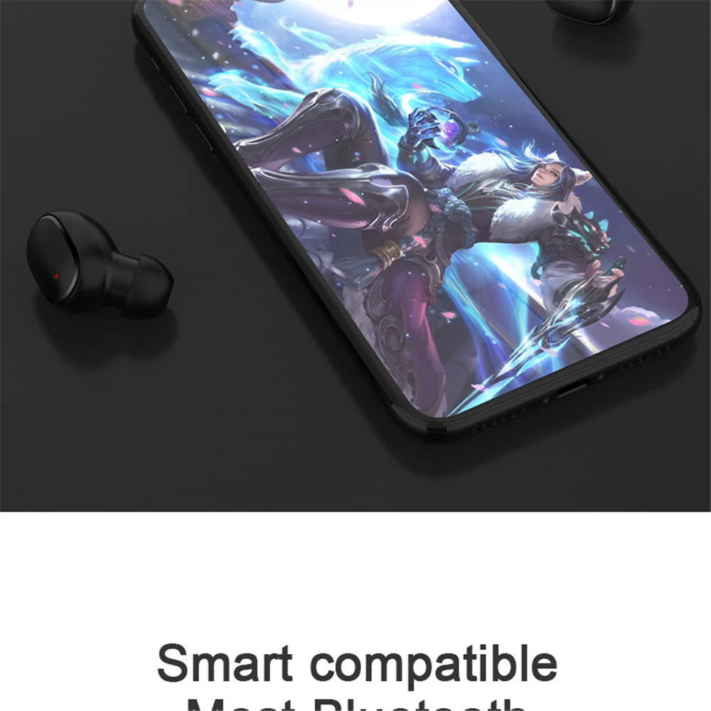 A6S Wireless Bluetooth Earphones - Sport Touch Control Headset With LED Display Stereo Sound For Xiaomi Huawei