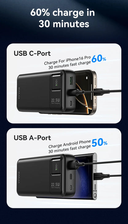 KUULAA 20000mAh Power Bank Portable External Battery 22.5W Fast Charging Portable Charger For iPhone xiaomi redmi poco Powerbank