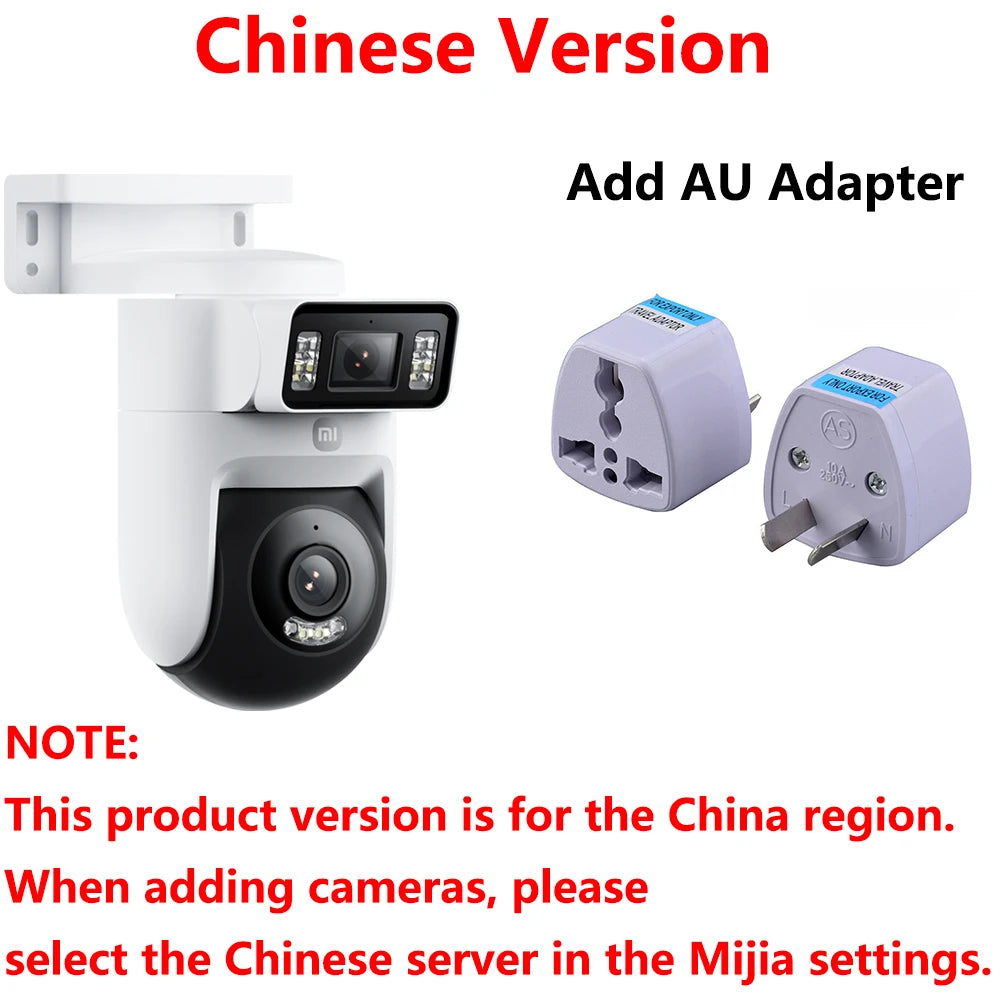 New Xiaomi Outdoor Camera 4 Dual Lens 5MP 3K HD Dual View Monitoring Panoramic Closeup Tracking IP66 Weatherproof AntiTheft - CN