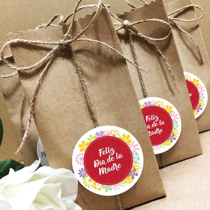 Feliz Día De La Madre Español Happy Mother's Day Decor Stickers Labels Floral Self-adhesive Paper Labels