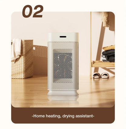 Portable PTC ceramic electric heater with multi-stage adjustment, silent, small household fan and night light heater.