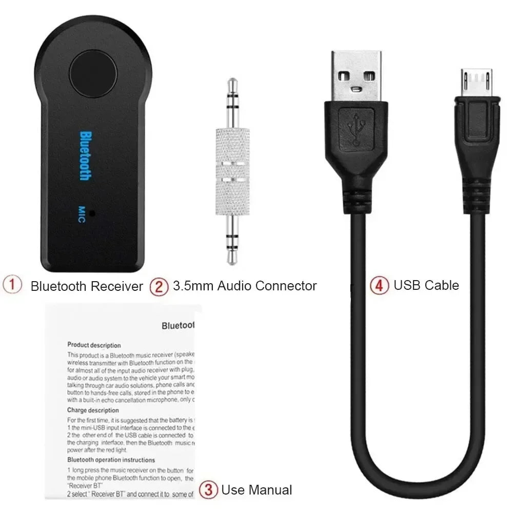 AUX Bluetooth 5.0 Receiver,Wireless Bluetooth5.0 Car 3.5mm Socket Adapter,Audio Converter Mobile Phone Hands-Free Stereo Adapter