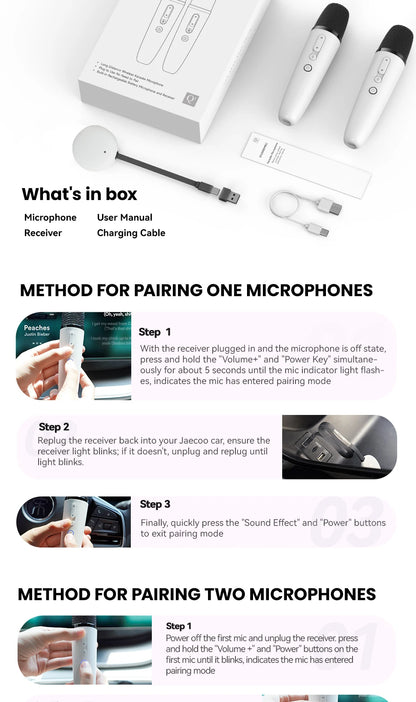 Car Karaoke Mic Compatible with J5, J7 and E5, Car Caraoke Mic