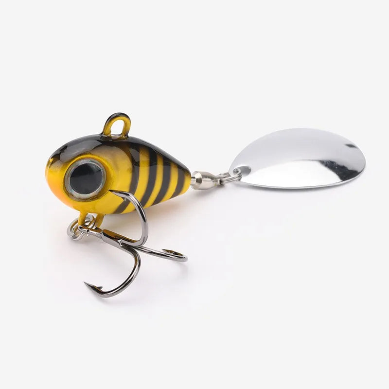 Wobble Rotating Metal VIB Vibration Bait Spinner Spoon Jig Fishing Lures 15g 20g Artificial Hard Baits Sequins Pesca Lure