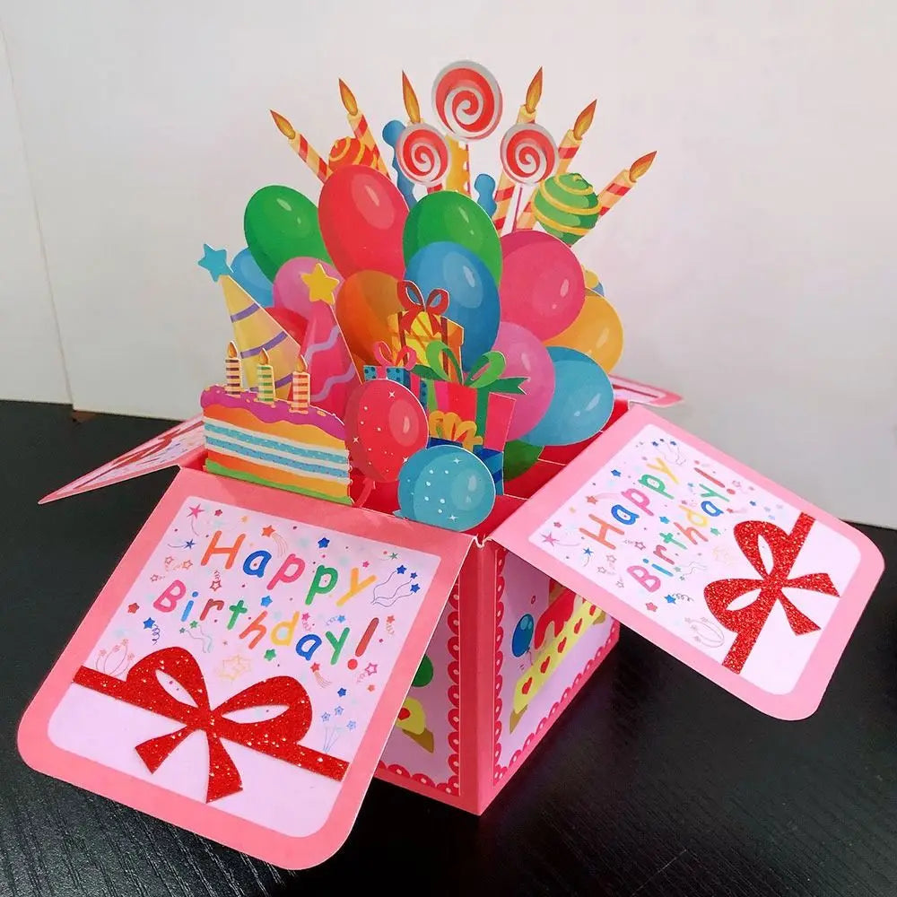 New 3D Pop Up Bouquet Flowers Happy Mother's Day Card 3D Greeting Cards Birthday Postcard Thank You Girlfriend Teacher Gifts