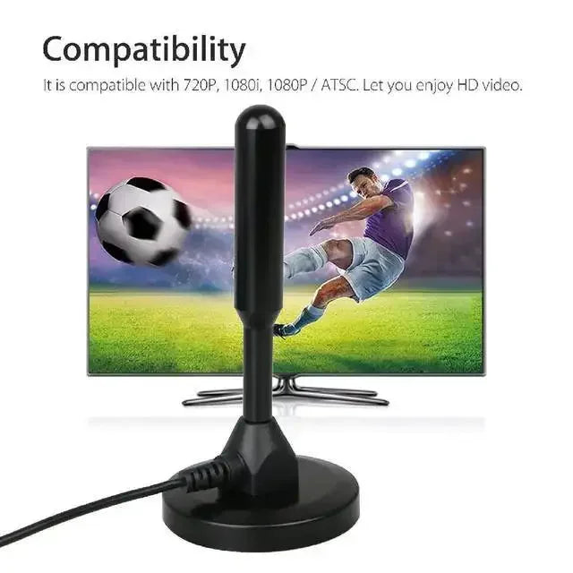 Indoor Outdoor Ultra HD Digital TV Antenna with VHF UHF Amplifier 200 Miles Range Quick Response Aerial Set for Amplified DAB