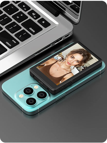 Magnetic Phone Monitor - Real-Time Selfie/Rear Cam - 4K Streaming Assistant - Wide Angle - Fits Most Phones