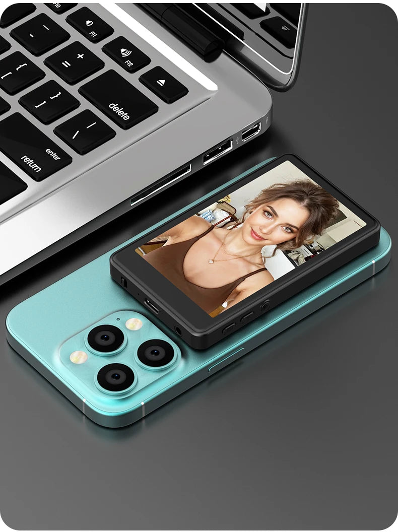Magnetic Phone Monitor - Real-Time Selfie/Rear Cam - 4K Streaming Assistant - Wide Angle - Fits Most Phones