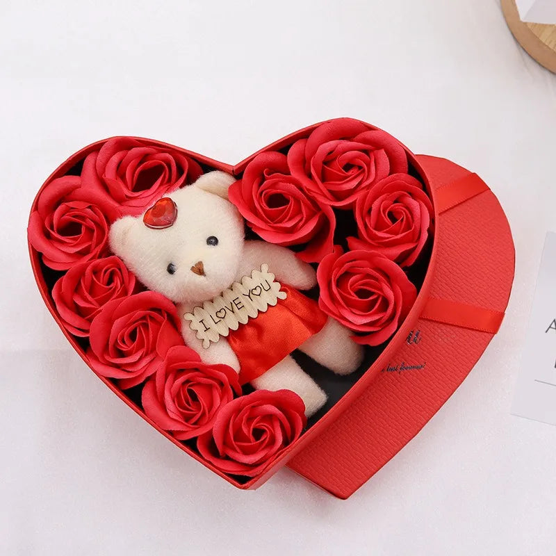 Soap Flower Heart Shaped Rose Gift Box Valentine's Day Mother's Day Gift Rose Creative Birthday Gift