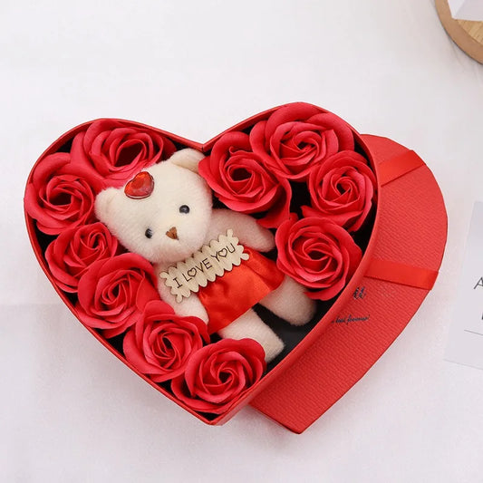 Soap Flower Heart Shaped Rose Gift Box Valentine's Day Mother's Day Gift Rose Creative Birthday Gift