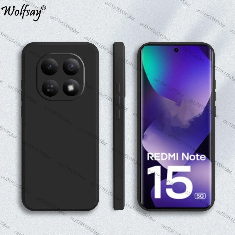 Case For Redmi Note 15 Case Shockproof Original Liquid Silicone Back Case Redmi Note 15 Cover For Redmi Note 15 Pro Plus Funda