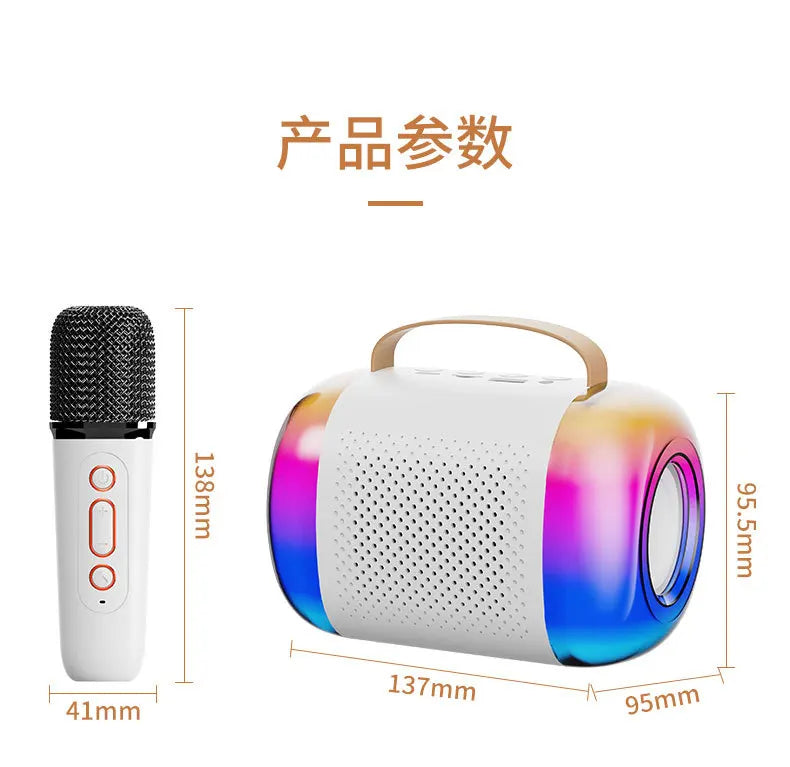 Wireless Speaker Microphone Karaoke Mini Portable Audio Microphone Portable Karaoke Speaker with Mic Home Singing For Kids Gift