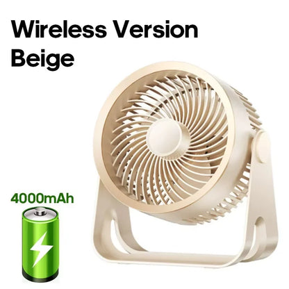  Portable Electric Fan 3600mAh Wireless Air Circulator Fan Cordless Desktop Wall Ceiling Air Cooling Cooler Quiet Ventilator