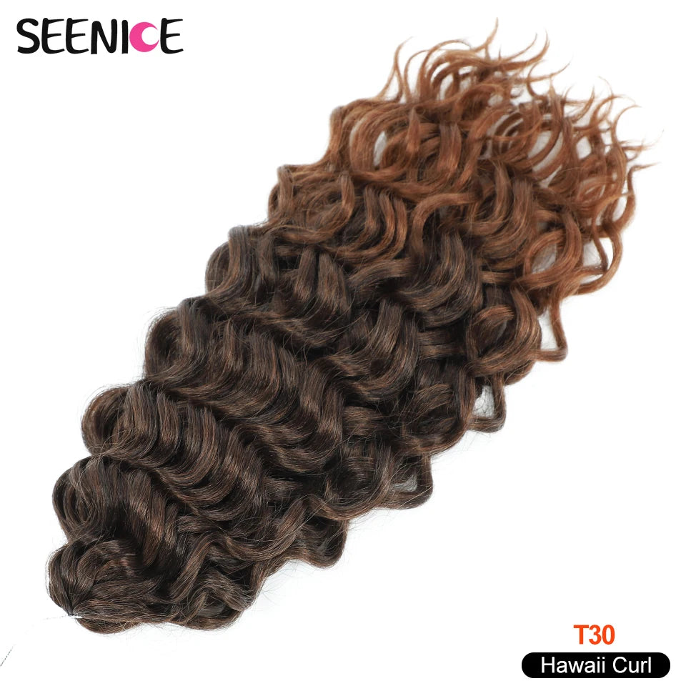 18 24“Synthetic Deep Wavy Twist Crochet Hair Afro Curls Water Wave Crochet Braids Ombre Brown Braiding Hair Extensions For Women