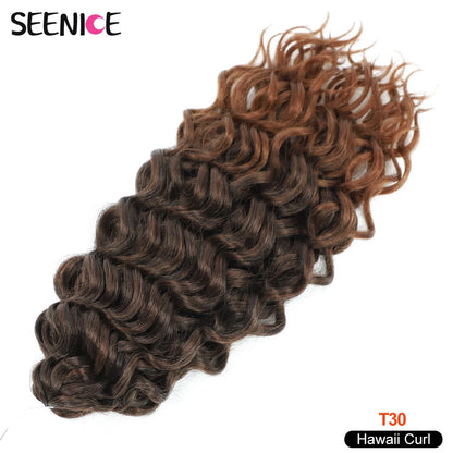18 24“Synthetic Deep Wavy Twist Crochet Hair Afro Curls Water Wave Crochet Braids Ombre Brown Braiding Hair Extensions For Women