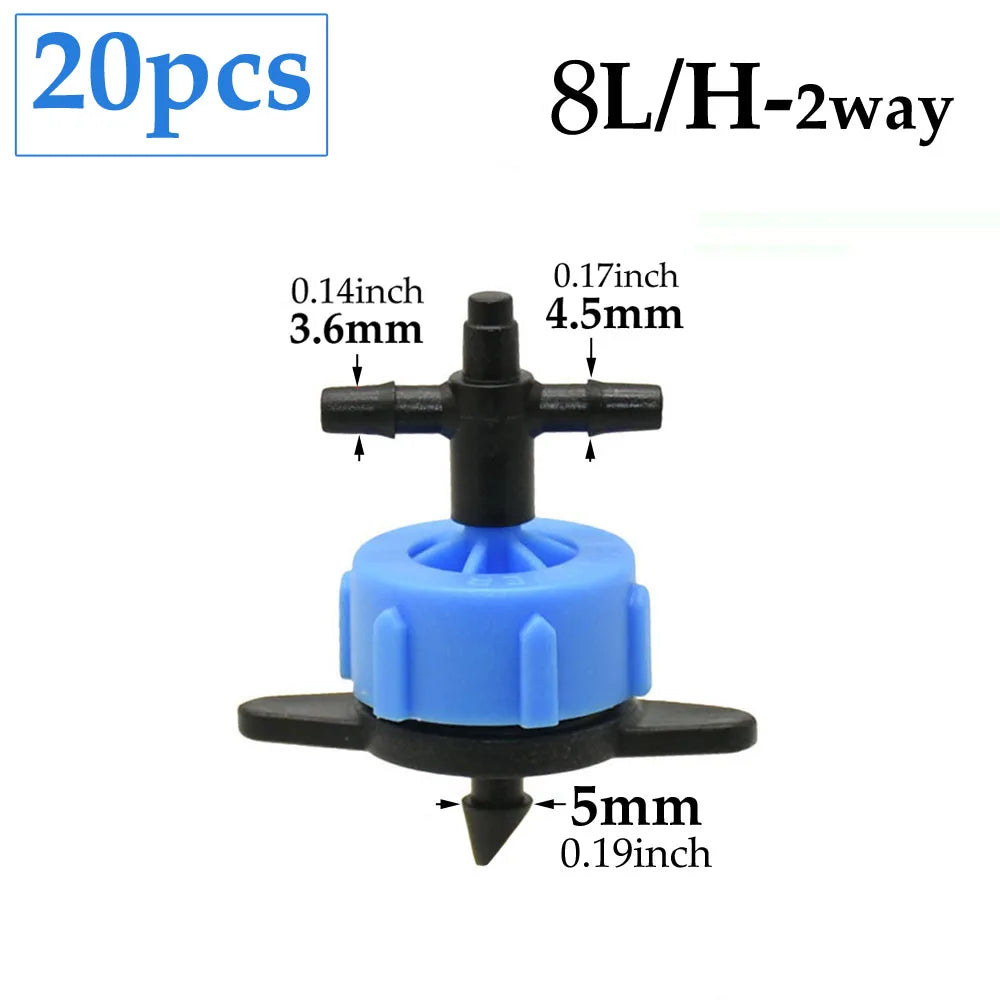 2L 4L 8L Irrigation Drippers Fitting 2/4-way Arrow Dropper Connector Cross Water Splitter Emitter Micro Drip Irrigation System