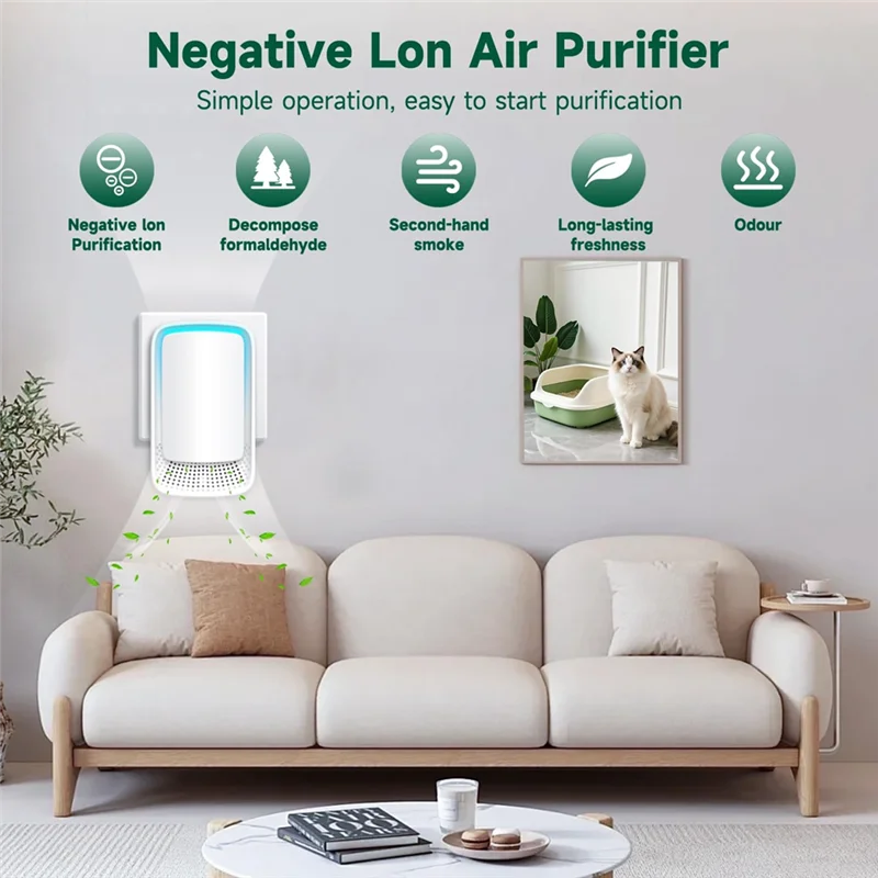 【NEW A39M】 Mini Air Cleaner For Home, Air Ionizers 3-Pack, Quiet Negative Generator Freshener For Bedroom,Office Kitchen EU