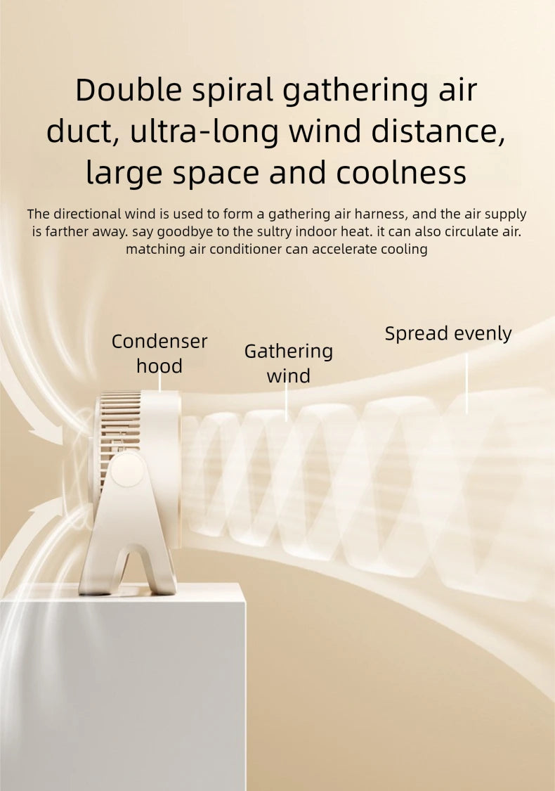  Portable Electric Fan 3600mAh Wireless Air Circulator Fan Cordless Desktop Wall Ceiling Air Cooling Cooler Quiet Ventilator