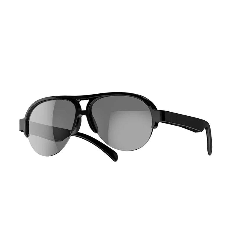 F08 Open-Ear Design Music & Calls Wireless Audio Eyewear Polarized Lenses Built-in Mic Semi-Rim Bluetooth Sunglasses