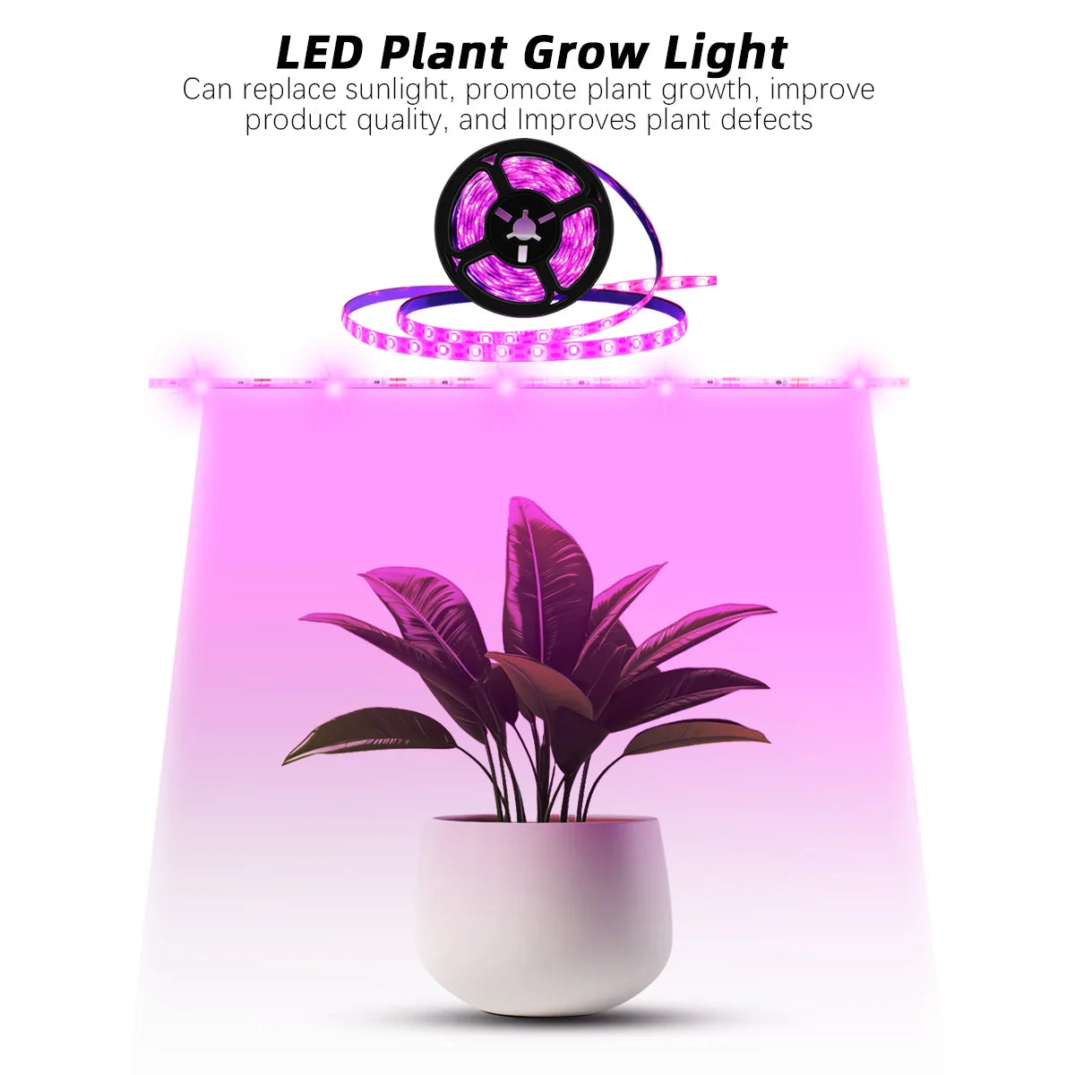 Waterproof Full Spectrum LED Light Strip Plant Growth 5v USB Powered 1-3M Long Suitable Flower Seedlings Greenhouses Hydroponics