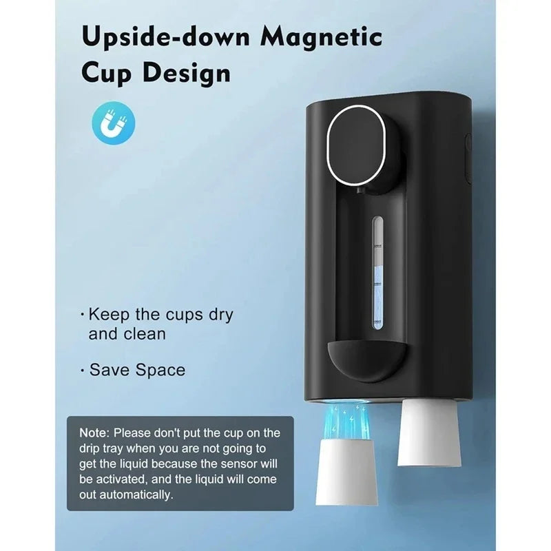 New Mouthwash Dispenser Fast Induction Mouth Rinser with Magnetic Cups Care Liquid Container Mouthwash Machine