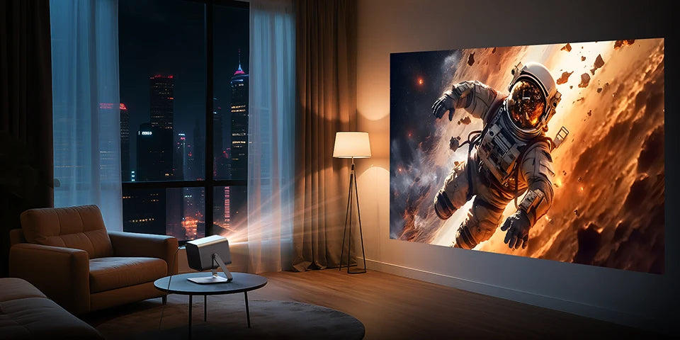 BYINTEK R90 Max 1080P Projector 4K Full HD DLP 2200 ANSI Lumens Android TV 13.0  3D 4K Supported Smart  Home Theater  Projector