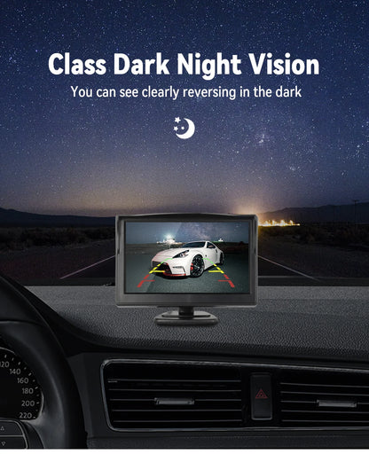 Universal Backup Car Rear view Camera with 5 inch Monitor for Truck HD Screen LED Night Vision Waterproof Paking Bus Security