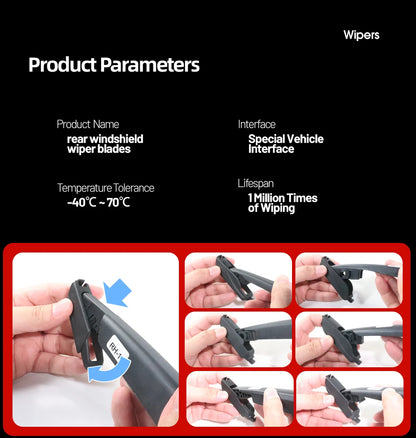 Rear Windshield Wiper Blade Windscreen Wipers Accessories For Smart ForTwo 451 Coupe 2007-2014 2008 2009 2010 2011 2012 2013