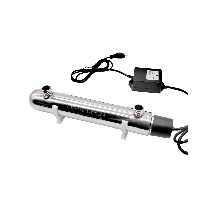 12W Stainless Steel UV Water Sterilizer Ultraviolet Tube Lamp Direct Drink Disinfection Filter Aquarium Fish Tank Purifier